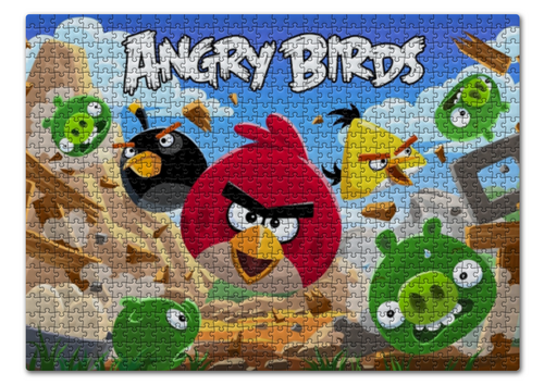 Заказать пазл в Москве. Пазл 43.5x31.4 см (408 элементов) Angry Birds от YellowCloverShop - готовые дизайны и нанесение принтов.