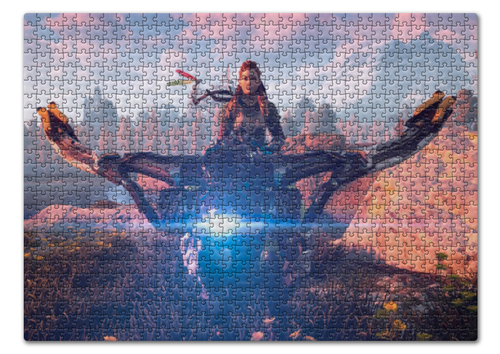Заказать пазл в Москве. Пазл 43.5x31.4 см (408 элементов) Horizon Zero Dawn от GeekFox  - готовые дизайны и нанесение принтов.