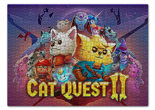 Заказать пазл в Москве. Пазл 43.5x31.4 см (408 элементов) CAT QUEST от robus - готовые дизайны и нанесение принтов.