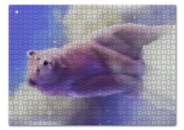 Заказать пазл в Москве. Пазл 43.5x31.4 см (408 элементов) Розовый медведь от Дана Столыпина - готовые дизайны и нанесение принтов.