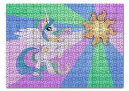 Заказать пазл в Москве. Пазл 43.5x31.4 см (408 элементов) Princess Celestia Color Line от shadow_dash - готовые дизайны и нанесение принтов.