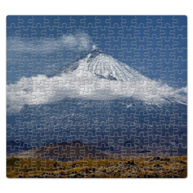Printio Пазл магнитный 27.4×30.4 см (210 элементов) Камчатка, осенний пейзаж, извержение вулкана