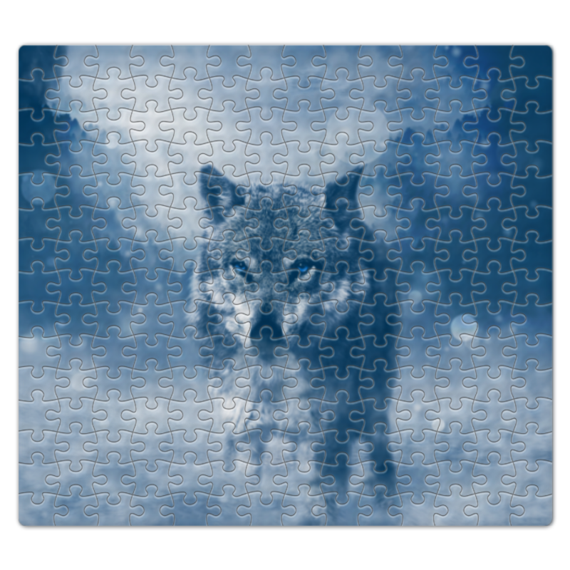 Printio Пазл магнитный 27.4×30.4 см (210 элементов) Волк с голубыми глазами