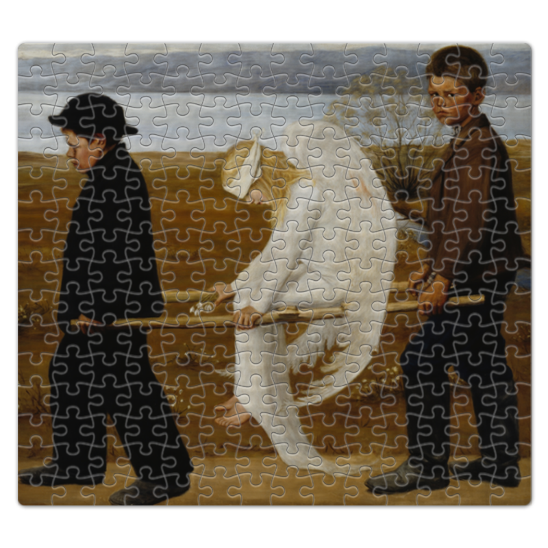 printio футболка с полной запечаткой мужская раненый ангел хуго симберг Printio Пазл магнитный 27.4×30.4 см (210 элементов) Раненый ангел (хуго симберг)