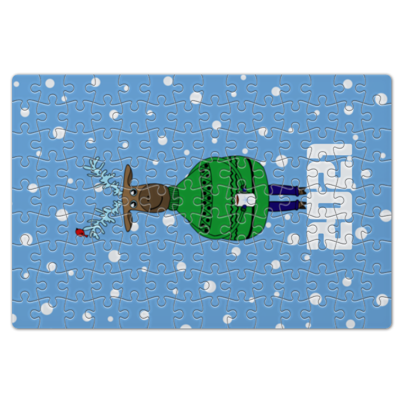 Printio Пазл магнитный 18×27 см (126 элементов) Новогодний олень printio сумка с олень новогодний в свитере