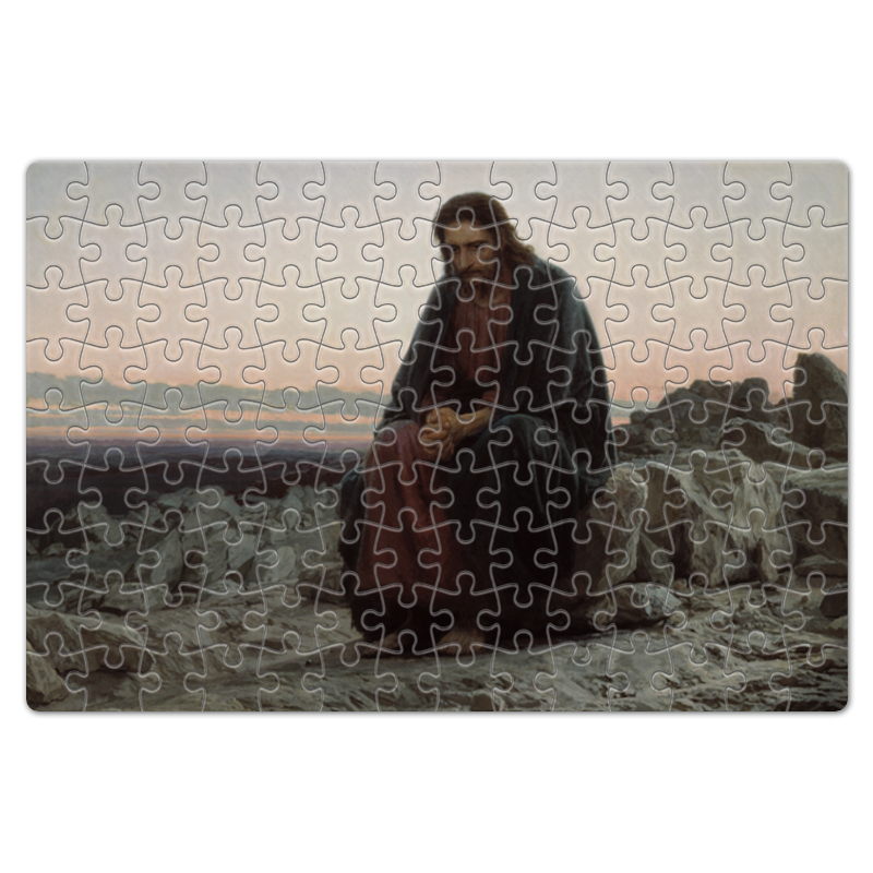 Printio Пазл магнитный 18×27 см (126 элементов) Христос в пустыне (картина крамского) printio блокнот христос в пустыне картина крамского