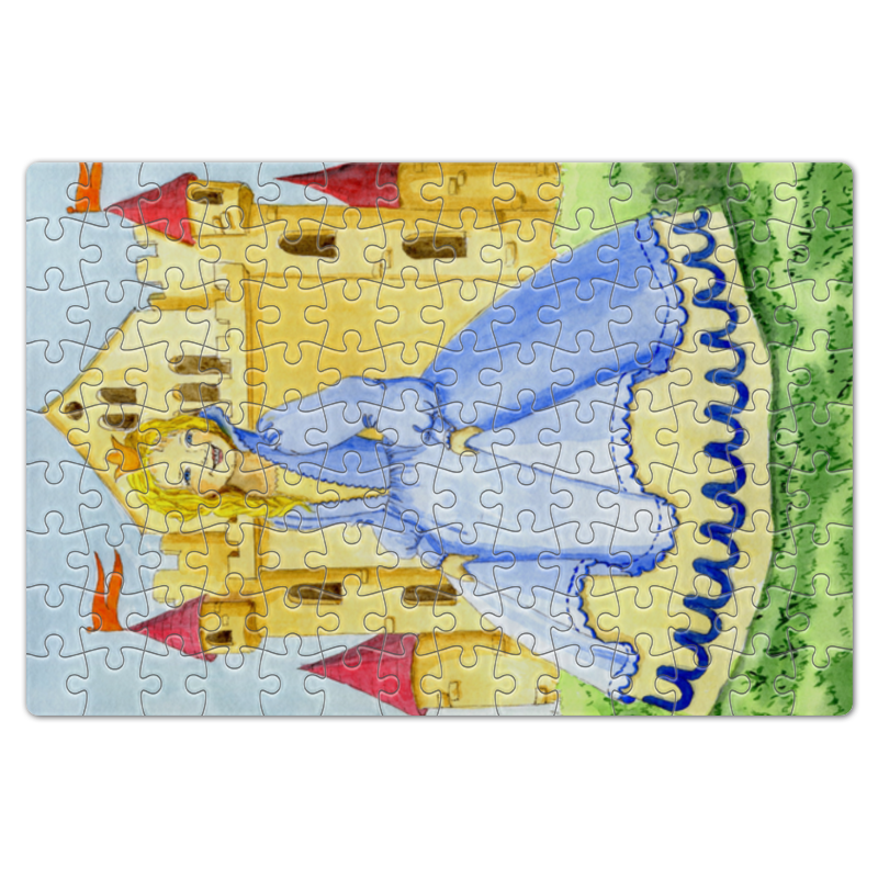 цена Printio Пазл магнитный 18×27 см (126 элементов) Счастливая принцесса и ее замок
