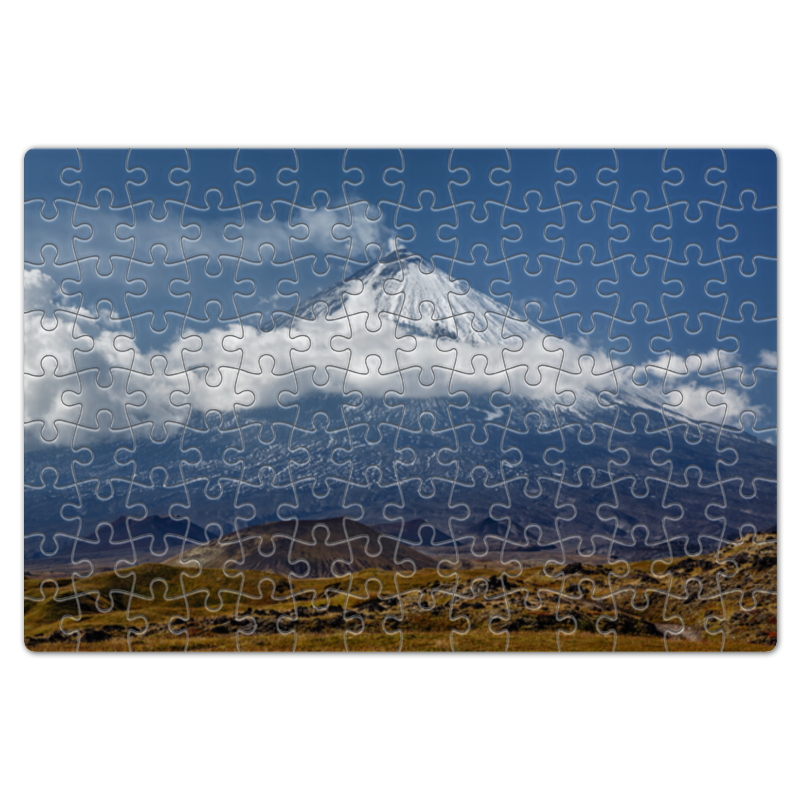 Printio Пазл магнитный 18×27 см (126 элементов) Камчатка, осенний пейзаж, извержение вулкана цена и фото