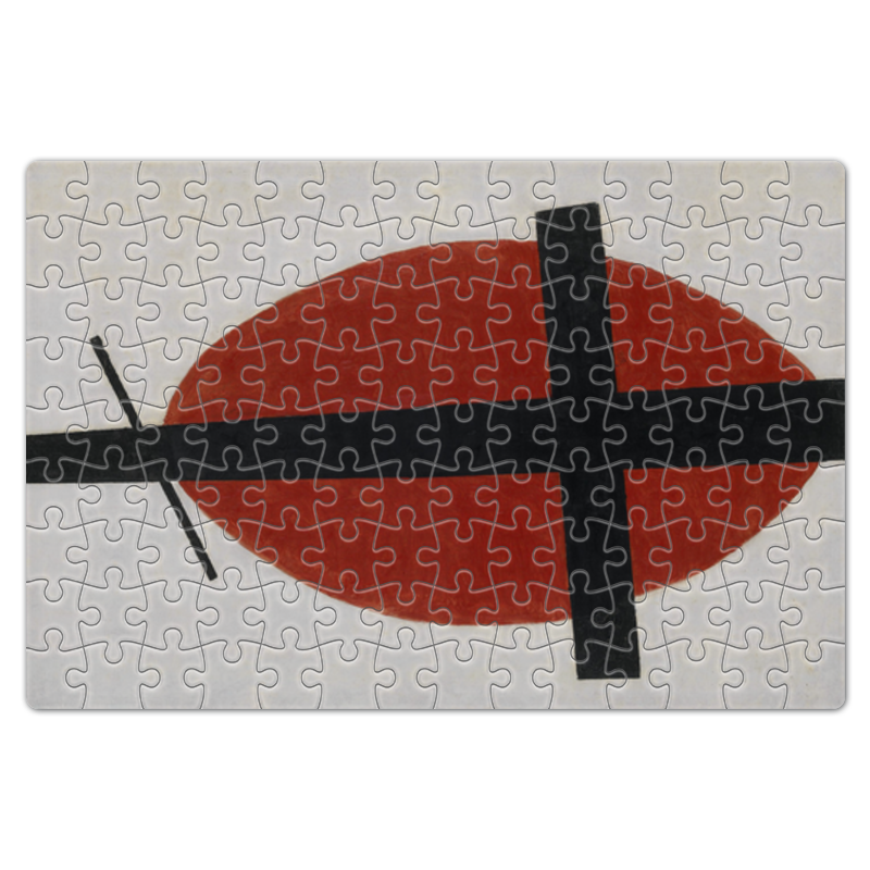 Printio Пазл магнитный 18×27 см (126 элементов) Супрематизм (черный крест на красном овале) printio блокнот на пружине а4 супрематизм черный крест на красном овале