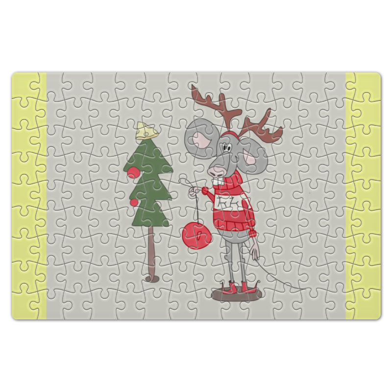 Printio Пазл магнитный 18×27 см (126 элементов) Мышка в костюме оленя магнитный пазл девочка девушка в свитере зима на холодильник 27 x 18 см