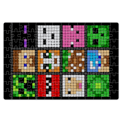 Заказать пазл в Москве. Пазл магнитный 18x27 см (126 элементов) Майнкрафт Minecraft от MariYang  - готовые дизайны и нанесение принтов.