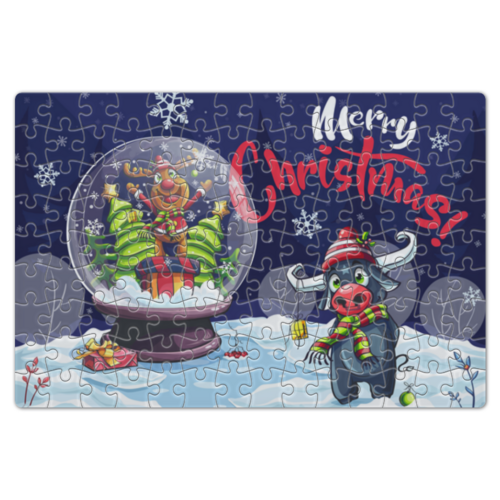 Заказать пазл в Москве. Пазл магнитный 18x27 см (126 элементов) Merry Christmas 2021 от Media M  - готовые дизайны и нанесение принтов.