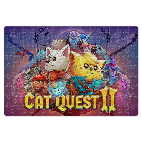 Заказать пазл в Москве. Пазл магнитный 18x27 см (126 элементов) CAT QUEST от robus - готовые дизайны и нанесение принтов.