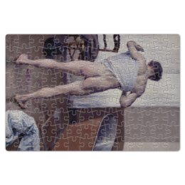 Заказать пазл в Москве. Пазл магнитный 18x27 см (126 элементов) Мужчина в ванной (картина Кайботта) от trend - готовые дизайны и нанесение принтов.