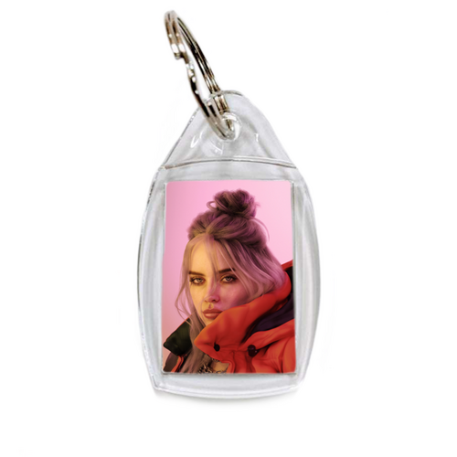 Заказать брелоки в Москве. Брелок прямоугольный призма 35x25 мм Billie Eilish от Jimmy Flash - готовые дизайны и нанесение принтов.