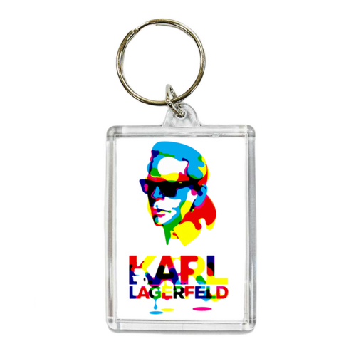Заказать брелоки в Москве. Брелок прямоугольный 50x35 мм Karl Lagerfeld от Leichenwagen - готовые дизайны и нанесение принтов.