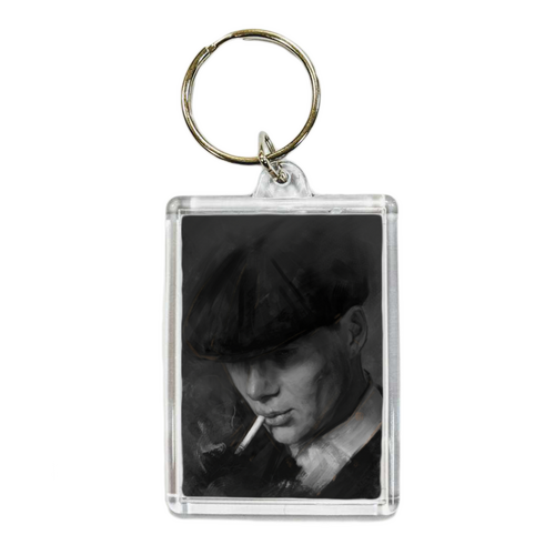 Заказать брелоки в Москве. Брелок прямоугольный 50x35 мм Tommy Shelby - Острые козырьки от Дана Столыпина - готовые дизайны и нанесение принтов.