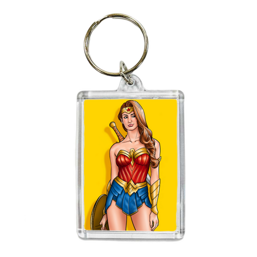 Заказать брелоки в Москве. Брелок прямоугольный 50x35 мм Чудо-женщина / Wonder Woman от Jimmy Flash - готовые дизайны и нанесение принтов.