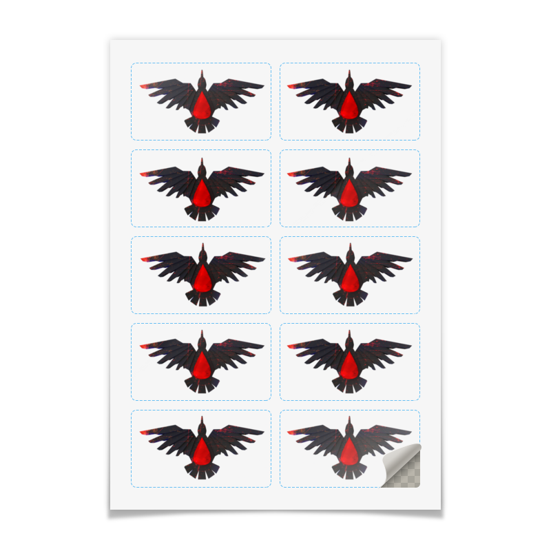 цена Printio Наклейки прямоугольные 9×5 см Blood ravens