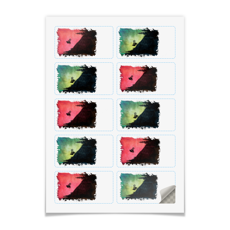 Printio Наклейки прямоугольные 9×5 см Downhill colors