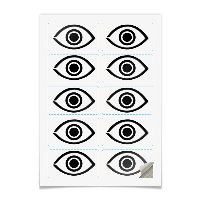 Printio Наклейки прямоугольные 9×5 см Бездомный бог (маска с глазом) printio наклейки прямоугольные 9×5 см император человечества