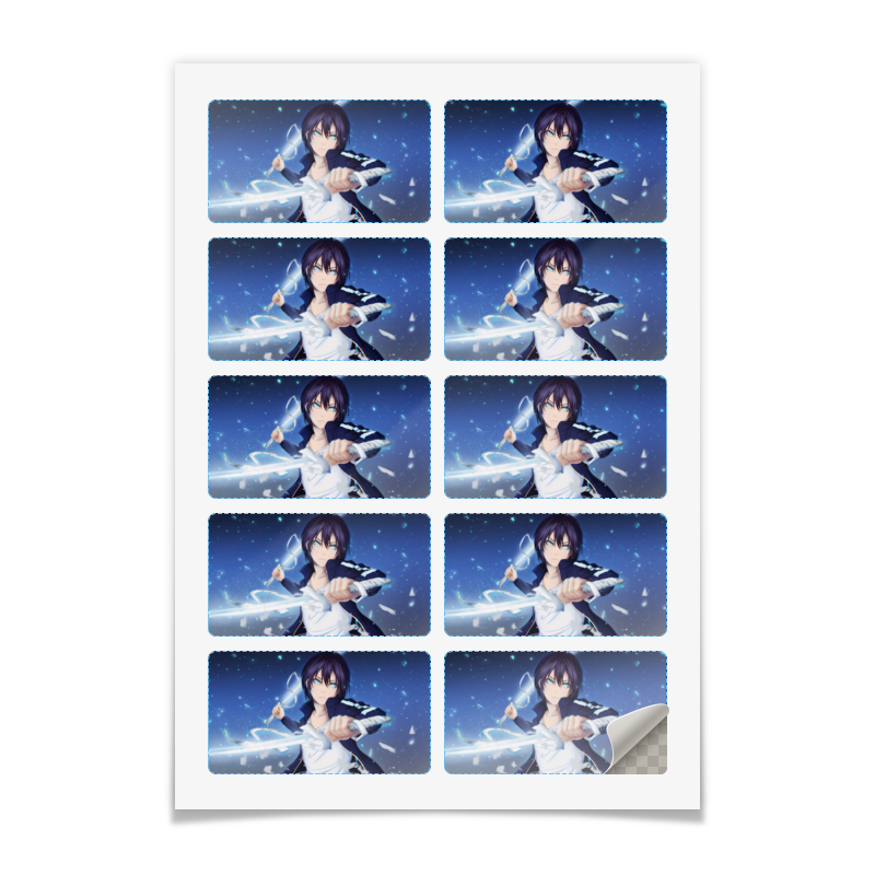 Printio Наклейки прямоугольные 9×5 см Бездомный бог (ято) цена и фото