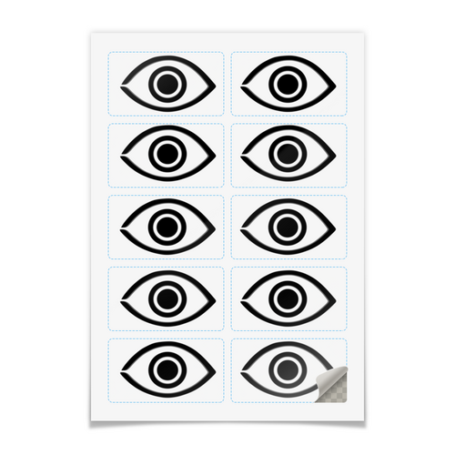 Заказать наклейки в Москве. Наклейки прямоугольные 9x5 см Бездомный бог (Маска с глазом) от GeekFox  - готовые дизайны и нанесение принтов.