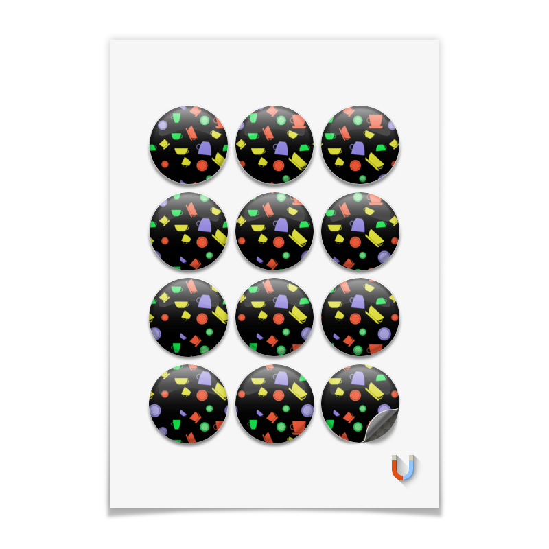 Printio Магниты круглые 5×5 см Чашки магниты круглая доска цифры холодильника белые наклейки для холодильника круглые магниты мини магниты для школы и офиса
