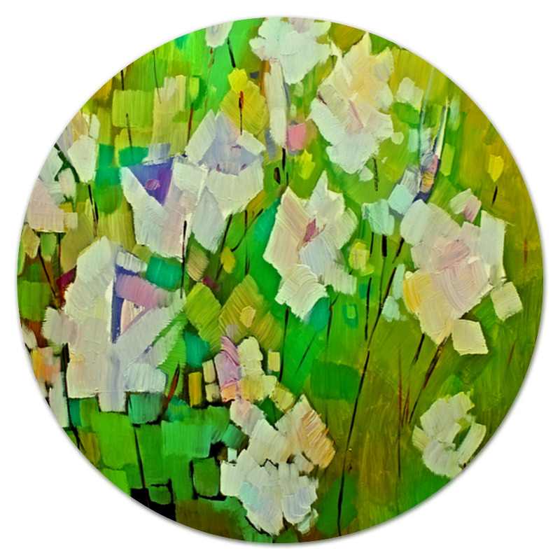 Printio Коврик для мышки (круглый) Весна красками