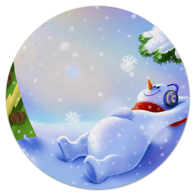 Printio Коврик для мышки (круглый) Снеговик