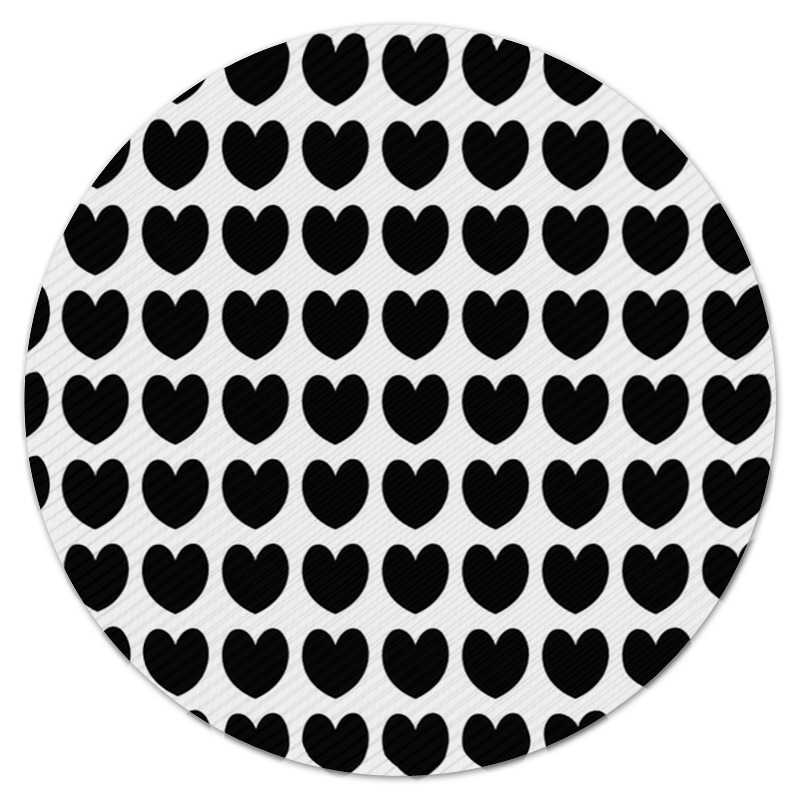 Printio Коврик для мышки (круглый) Черные сердечки