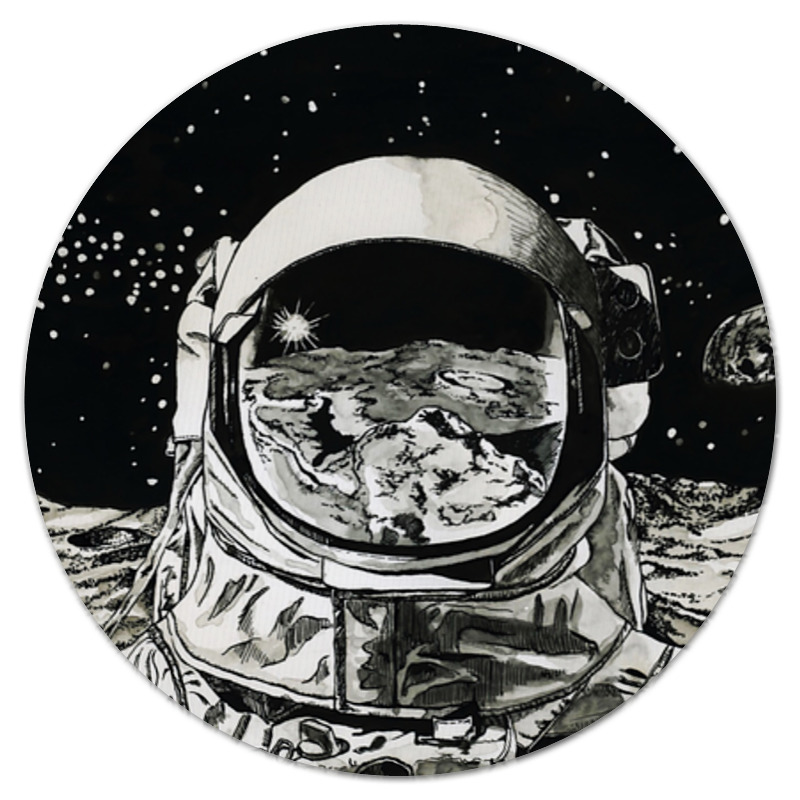 Printio Коврик для мышки (круглый) Космонавт цена и фото