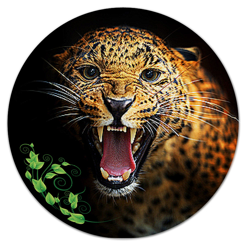 Printio Коврик для мышки (круглый) Леопард. живая природа