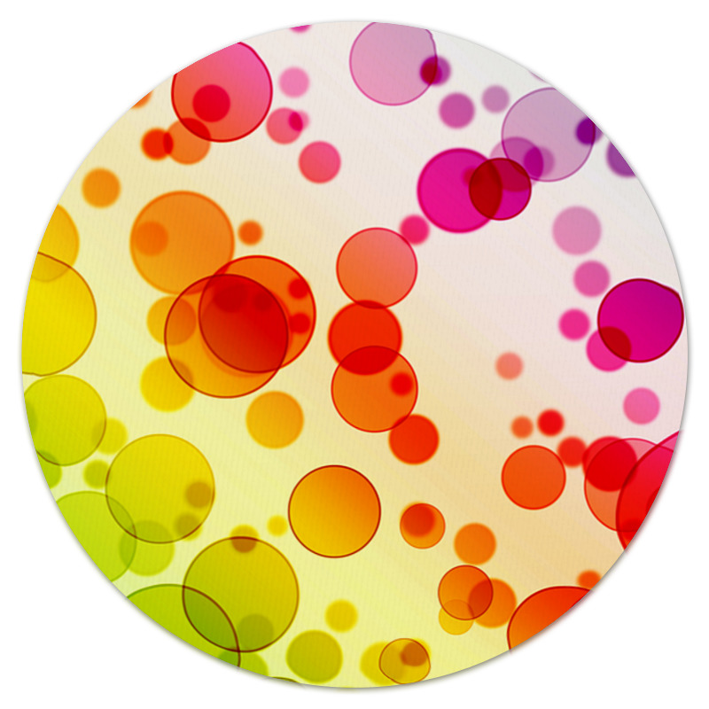 цена Printio Коврик для мышки (круглый) Разноцветные круги