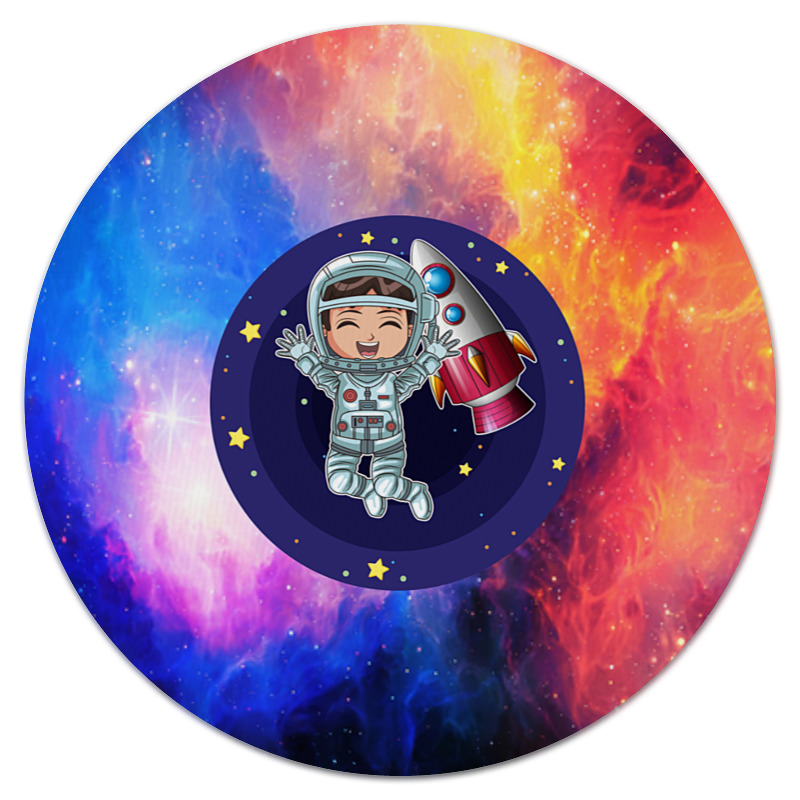 Printio Коврик для мышки (круглый) Космонавт цена и фото