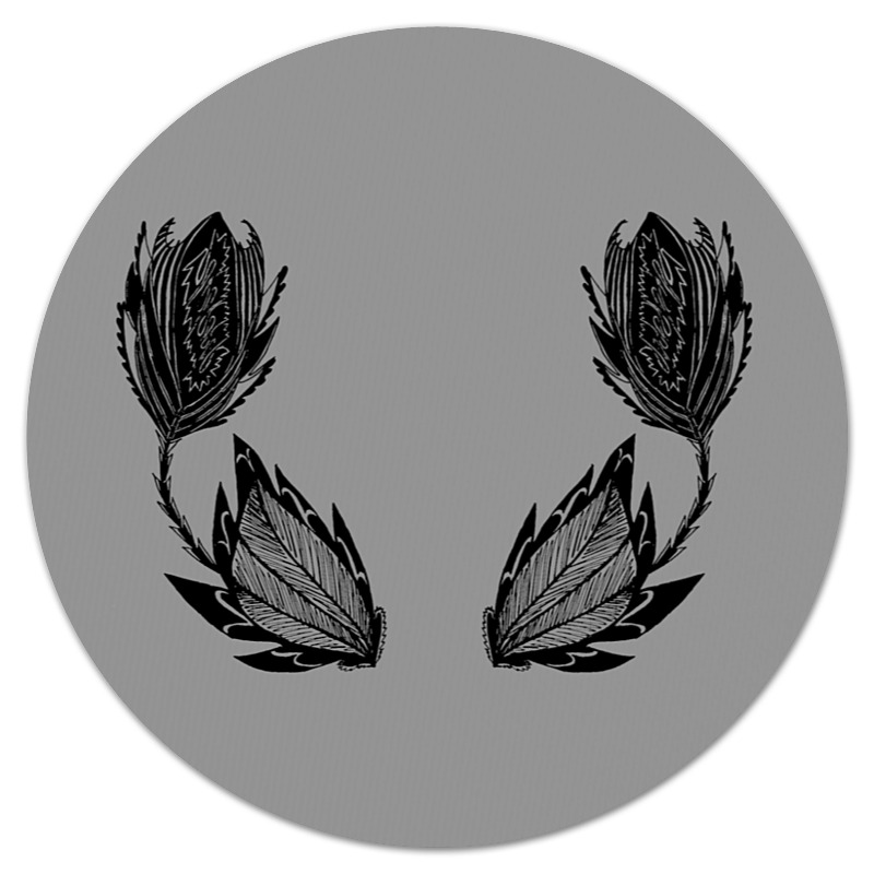 Printio Коврик для мышки (круглый) Черные цветы