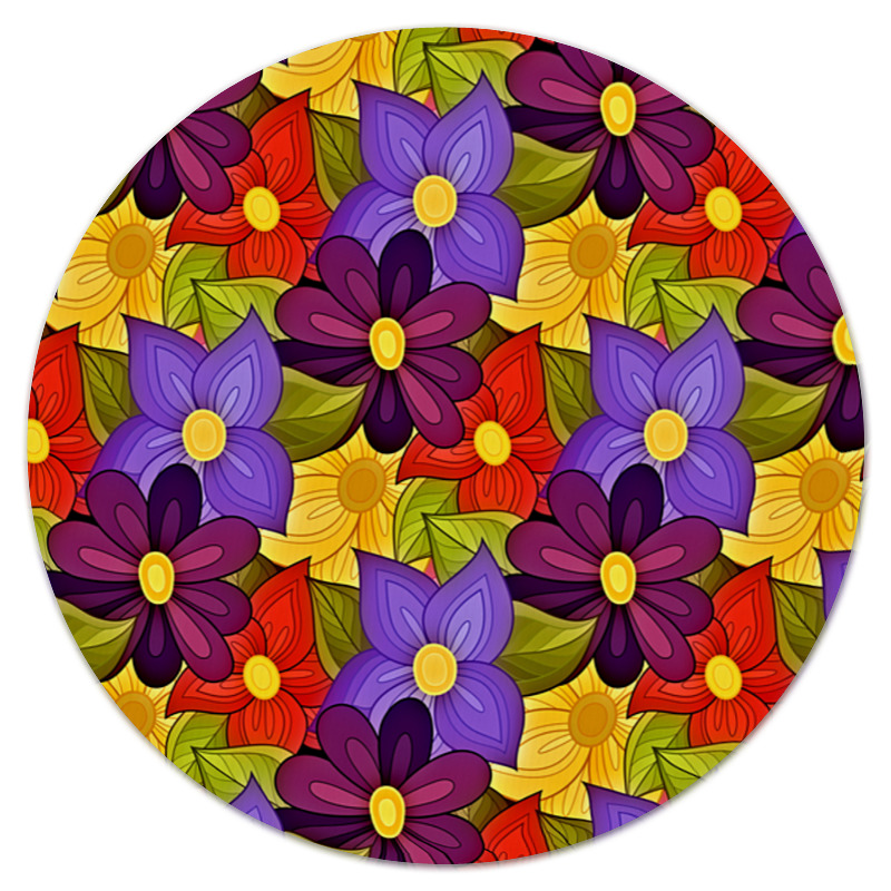 Printio Коврик для мышки (круглый) Цветочки printio коврик для мышки круглый красные цветочки