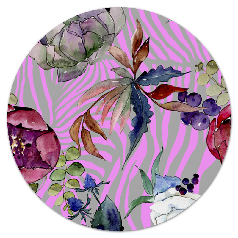 Printio Коврик для мышки (круглый) Узор цветов
