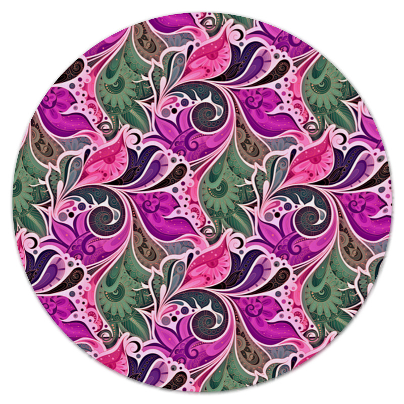 Printio Коврик для мышки (круглый) Цветы расписные