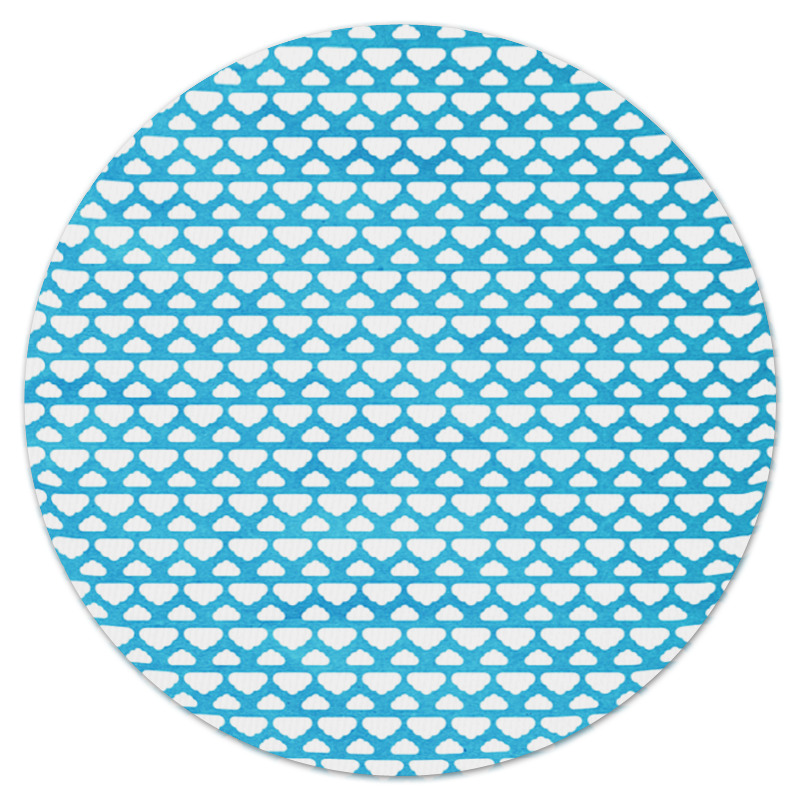Printio Коврик для мышки (круглый) Бело-голубой узор