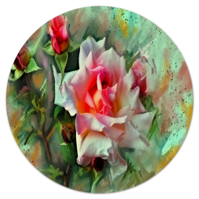 Printio Коврик для мышки (круглый) Цветущие розы