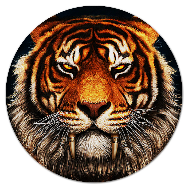 Printio Коврик для мышки (круглый) Тигры фэнтези