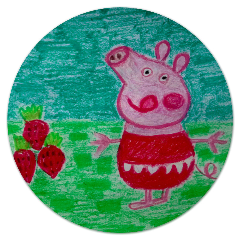 Printio Коврик для мышки (круглый) Свинка свинка ест вишневое варенье
