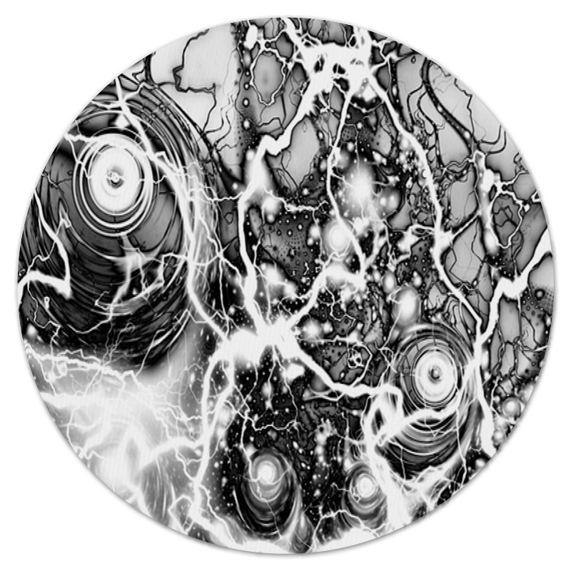 Printio Коврик для мышки (круглый) Черно-белый узор