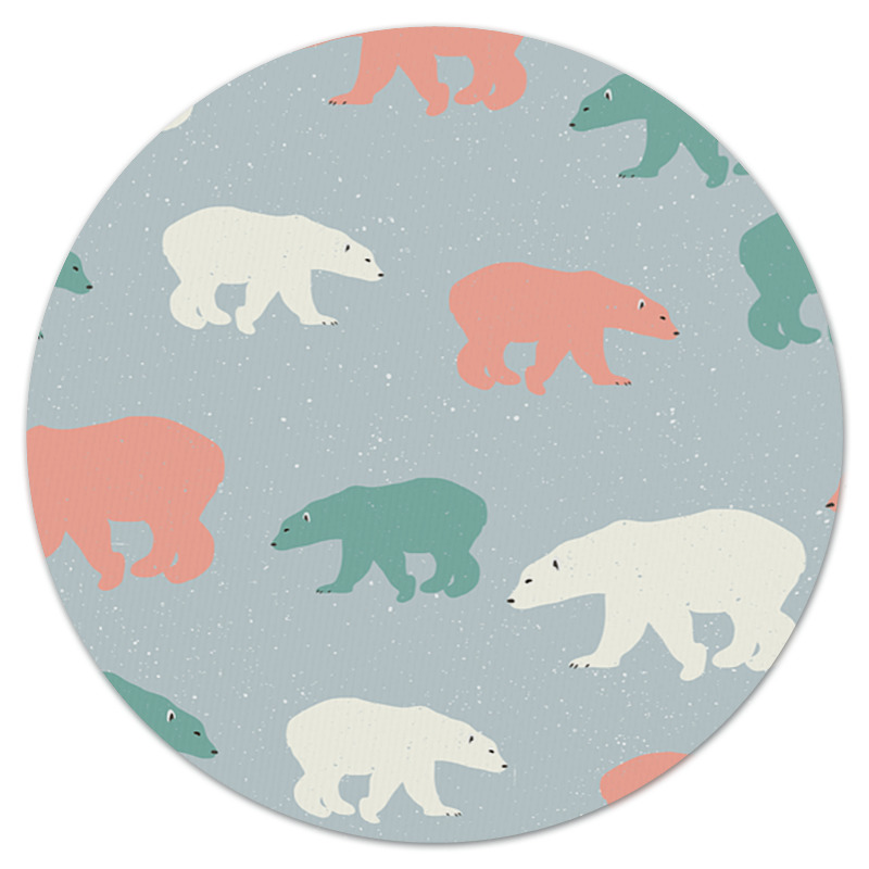 Printio Коврик для мышки (круглый) Белый медведь printio коврик для мышки круглый bear city медведь