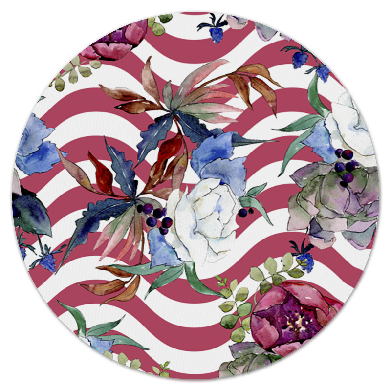 Printio Коврик для мышки (круглый) Узор цветов
