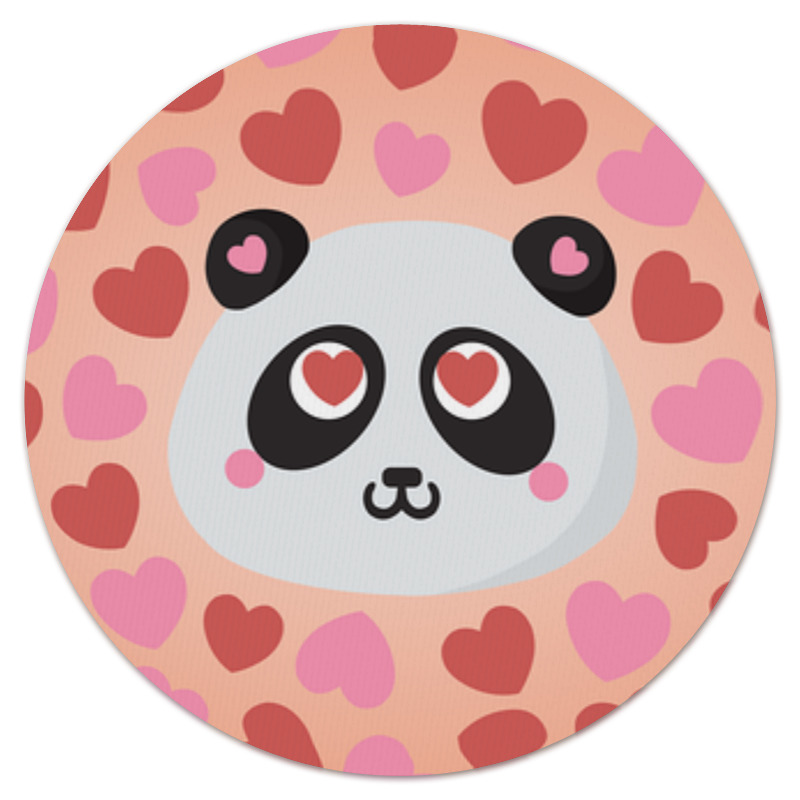 Printio Коврик для мышки (круглый) Влюбленная панда