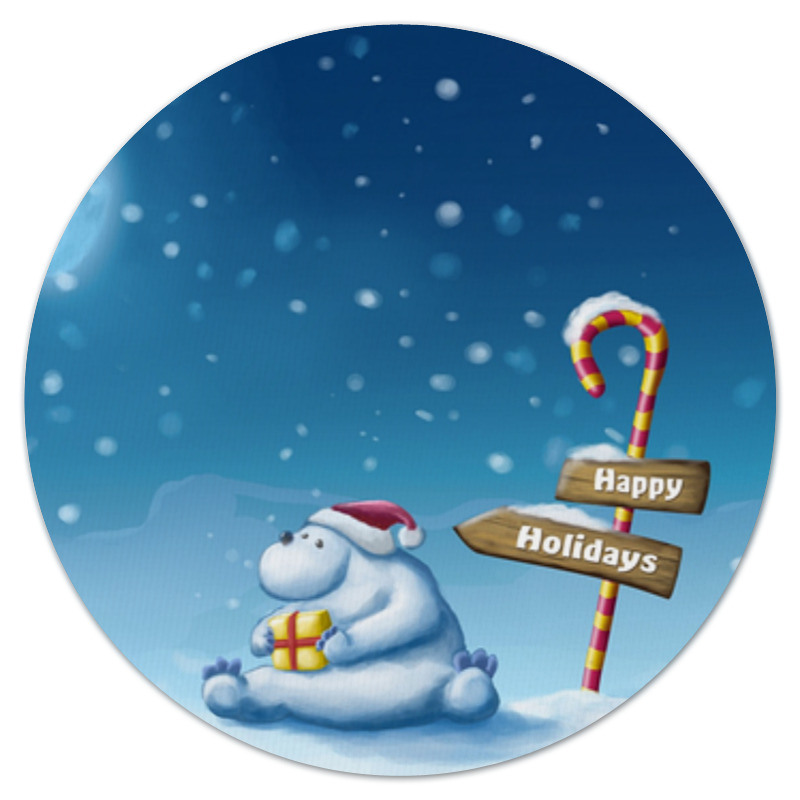 Printio Коврик для мышки (круглый) Happy holiday