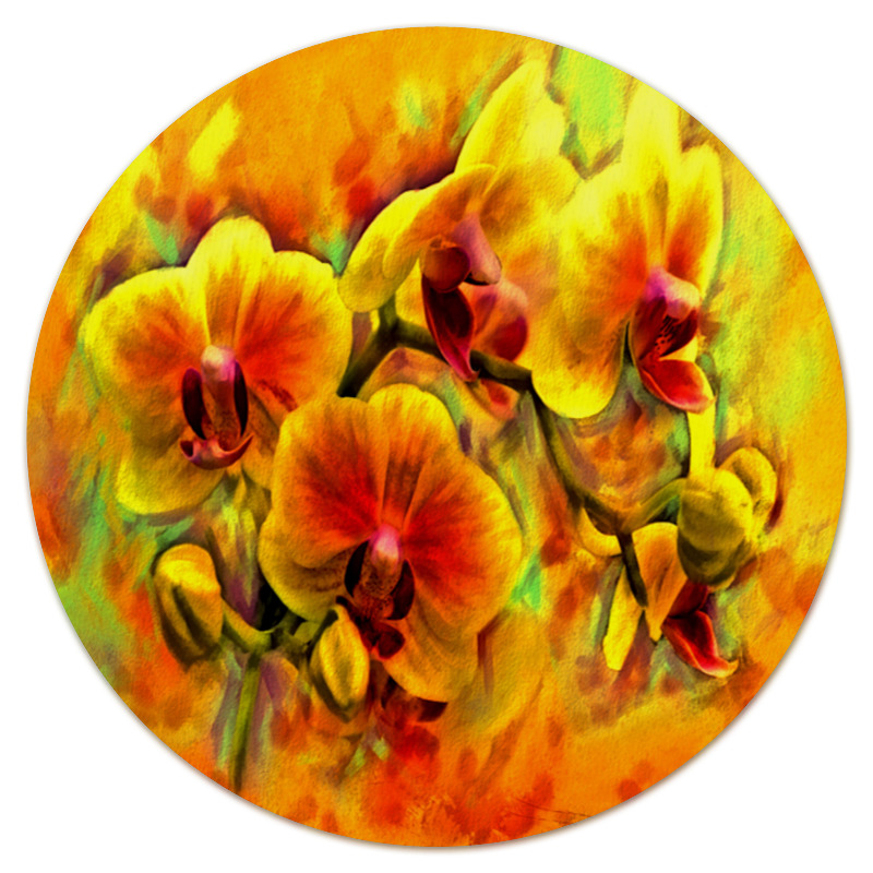 Printio Коврик для мышки (круглый) Желтые цветы