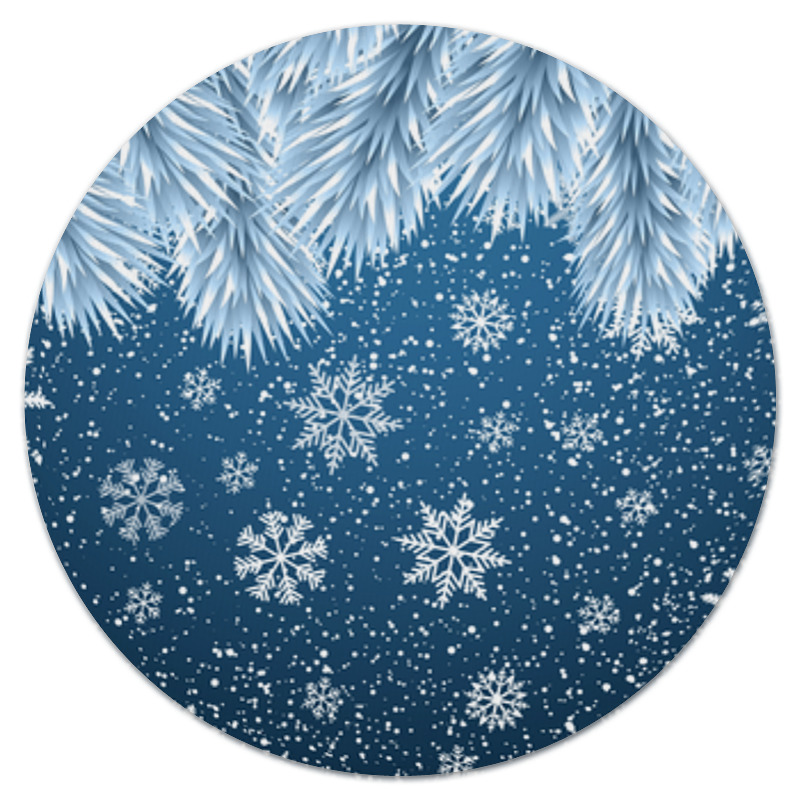 Printio Коврик для мышки (круглый) Снежинки printio коврик для мышки круглый мопс и снежинки